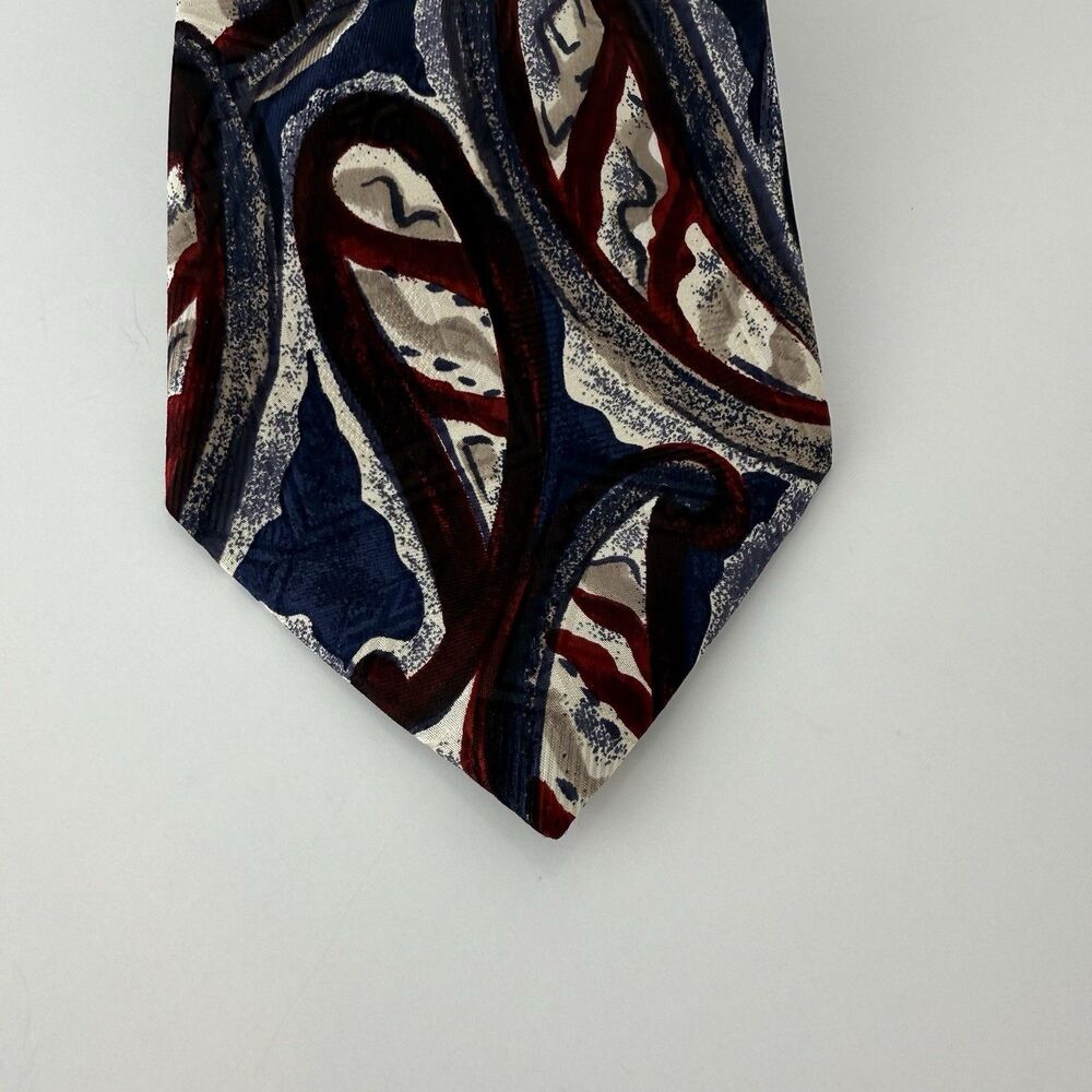 Nordstrom Silk Tie Blue Burgundy Floral Paisley Men Necktie Made In‎ Italy 56x4